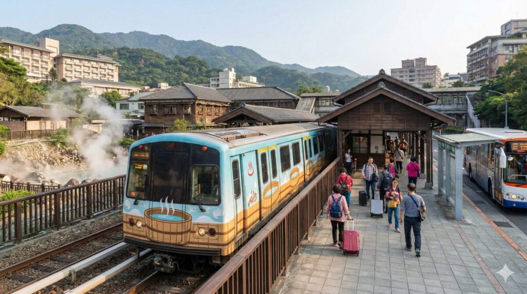 電車やバスでの北投温泉へのアクセス