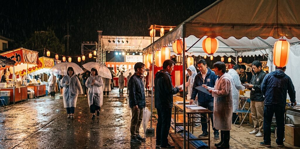 雨や悪天候時の天気による開催への影響